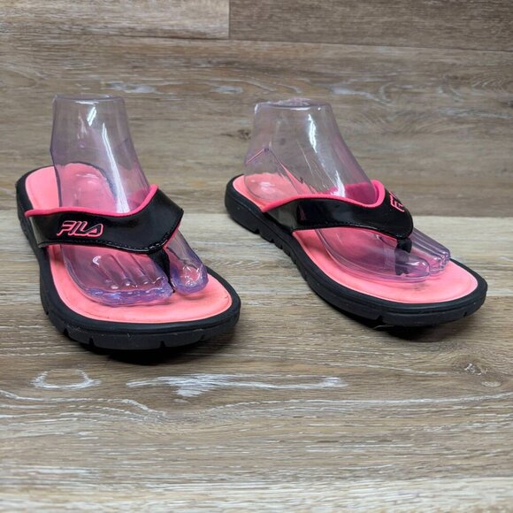 Fila  Memory Foam Black/Pink Thong Sandals Women's Size 9.5 - Picture 6 of 6
